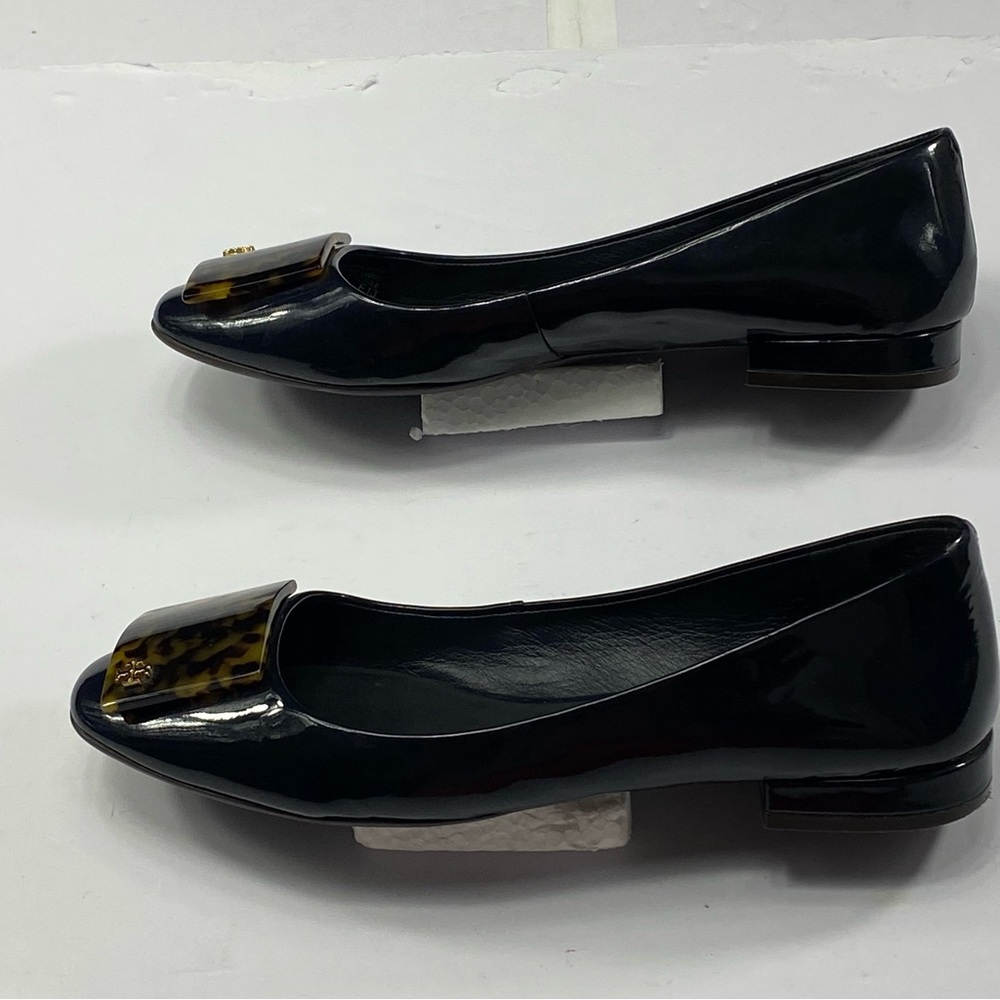 TORY BURCH Women’s Ballet Flats Black Patent Leather Size:7.5